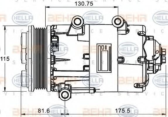 BEHR HELLA SERVICE 8FK351334051 Компресор, кондиціонер