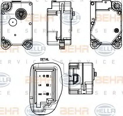 BEHR HELLA SERVICE 6NW351344011 Регулювальний елемент, змішувальний клапан