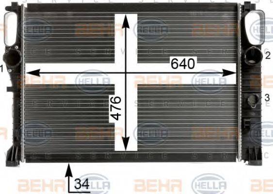 BEHR HELLA SERVICE 8MK376700601 Радіатор, охолодження двигуна