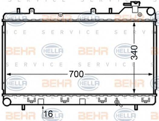 BEHR HELLA SERVICE 8MK376704571 Радіатор, охолодження двигуна