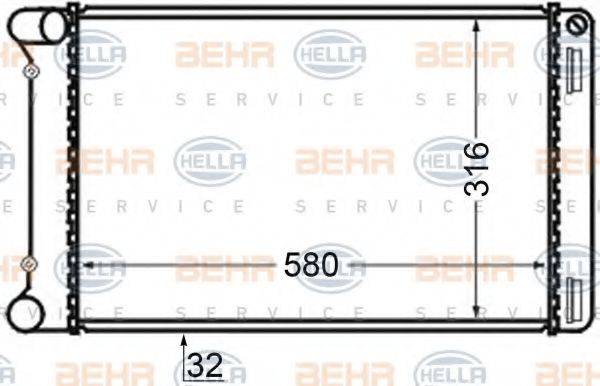 BEHR HELLA SERVICE 8MK376704644 Радіатор, охолодження двигуна