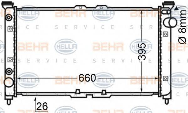 BEHR HELLA SERVICE 8MK376705591 Радіатор, охолодження двигуна