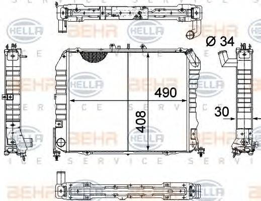 BEHR HELLA SERVICE 8MK376705701 Радіатор, охолодження двигуна