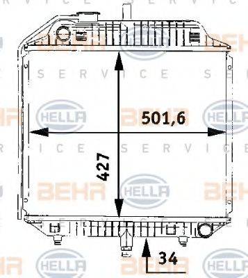 BEHR HELLA SERVICE 8MK376706201 Радіатор, охолодження двигуна