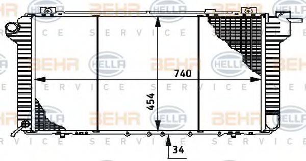 BEHR HELLA SERVICE 8MK376706281 Радіатор, охолодження двигуна