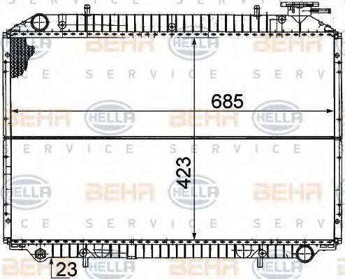 BEHR HELLA SERVICE 8MK376706431 Радіатор, охолодження двигуна