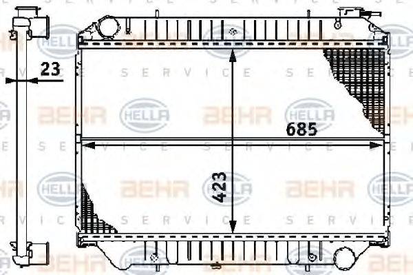 BEHR HELLA SERVICE 8MK376706451 Радіатор, охолодження двигуна