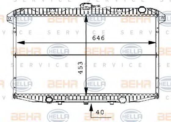 BEHR HELLA SERVICE 8MK376706491 Радіатор, охолодження двигуна