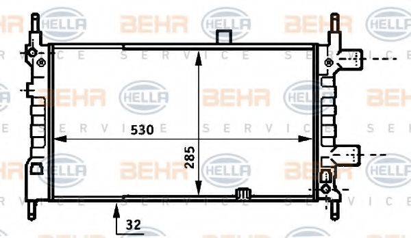 BEHR HELLA SERVICE 8MK376707111 Радіатор, охолодження двигуна