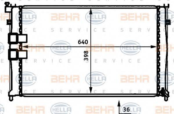 BEHR HELLA SERVICE 8MK376707251 Радіатор, охолодження двигуна