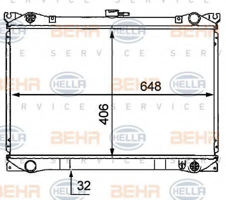 BEHR HELLA SERVICE 8MK376707631 Радіатор, охолодження двигуна