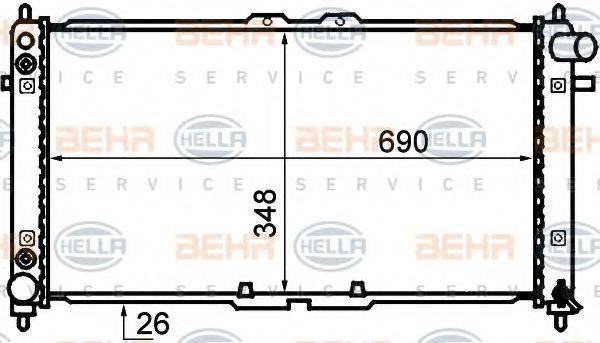 BEHR HELLA SERVICE 8MK376707761 Радіатор, охолодження двигуна