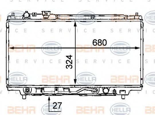 BEHR HELLA SERVICE 8MK376707771 Радіатор, охолодження двигуна