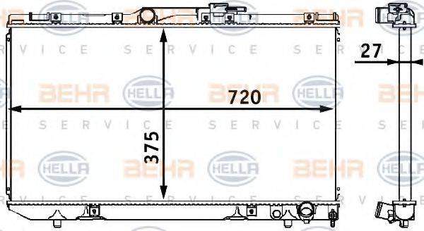 BEHR HELLA SERVICE 8MK376708121 Радіатор, охолодження двигуна