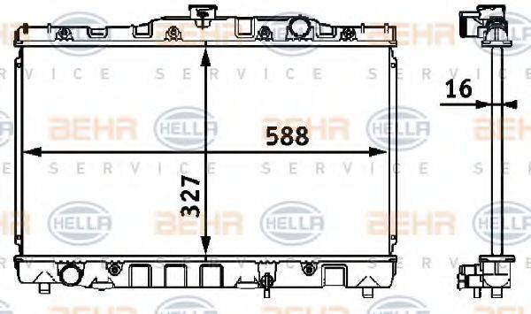 BEHR HELLA SERVICE 8MK376708301 Радіатор, охолодження двигуна