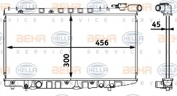 BEHR HELLA SERVICE 8MK376708351 Радіатор, охолодження двигуна