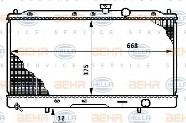 BEHR HELLA SERVICE 8MK376708651 Радіатор, охолодження двигуна