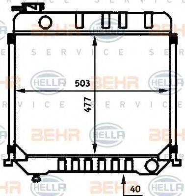 BEHR HELLA SERVICE 8MK376709391 Радіатор, охолодження двигуна