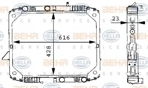 BEHR HELLA SERVICE 8MK376709701 Радіатор, охолодження двигуна