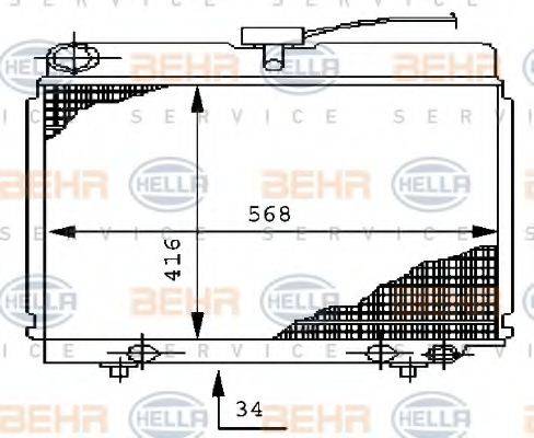 BEHR HELLA SERVICE 8MK376710521 Радіатор, охолодження двигуна