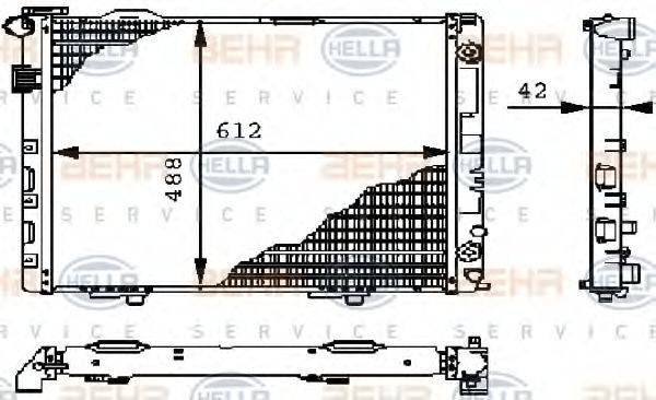 BEHR HELLA SERVICE 8MK376711101 Радіатор, охолодження двигуна