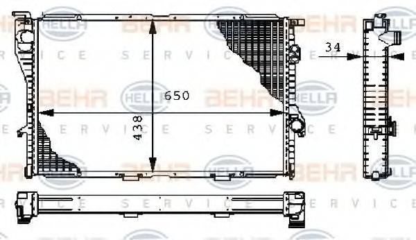 BEHR HELLA SERVICE 8MK376711111 Радіатор, охолодження двигуна