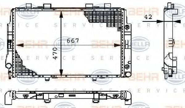 BEHR HELLA SERVICE 8MK376711171 Радіатор, охолодження двигуна