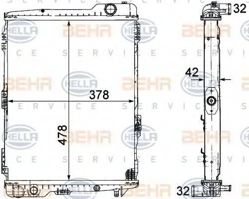 BEHR HELLA SERVICE 8MK376711271 Радіатор, охолодження двигуна