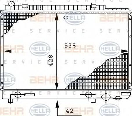 BEHR HELLA SERVICE 8MK376711391 Радіатор, охолодження двигуна