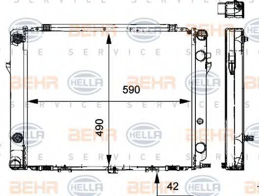 BEHR HELLA SERVICE 8MK376711401 Радіатор, охолодження двигуна