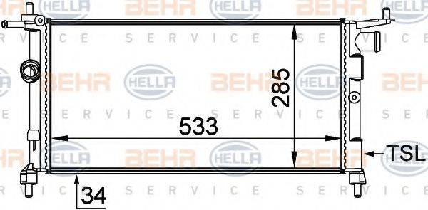 BEHR HELLA SERVICE 8MK376712001 Радіатор, охолодження двигуна