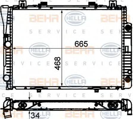 BEHR HELLA SERVICE 8MK376712201 Радіатор, охолодження двигуна