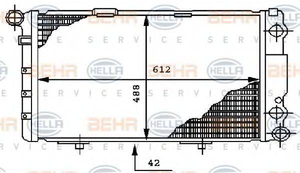 BEHR HELLA SERVICE 8MK376712261 Радіатор, охолодження двигуна