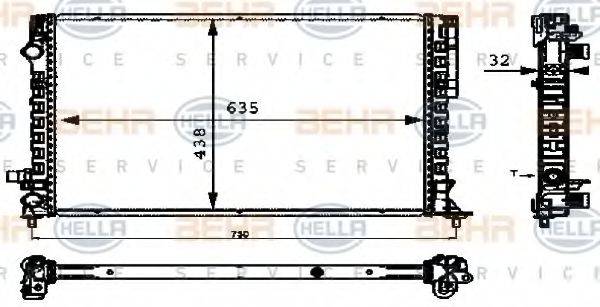 BEHR HELLA SERVICE 8MK376712671 Радіатор, охолодження двигуна