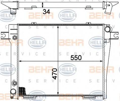 BEHR HELLA SERVICE 8MK376713191 Радіатор, охолодження двигуна