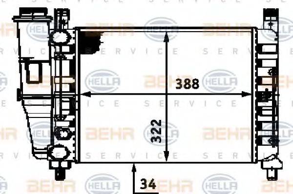 BEHR HELLA SERVICE 8MK376713521 Радіатор, охолодження двигуна