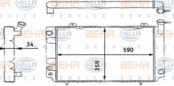 BEHR HELLA SERVICE 8MK376713621 Радіатор, охолодження двигуна