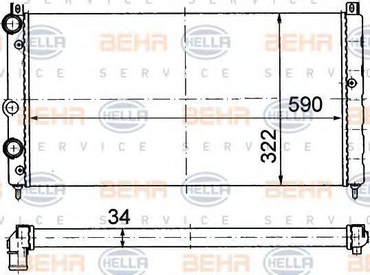 BEHR HELLA SERVICE 8MK376714591 Радіатор, охолодження двигуна