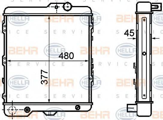 BEHR HELLA SERVICE 8MK376714711 Радіатор, охолодження двигуна