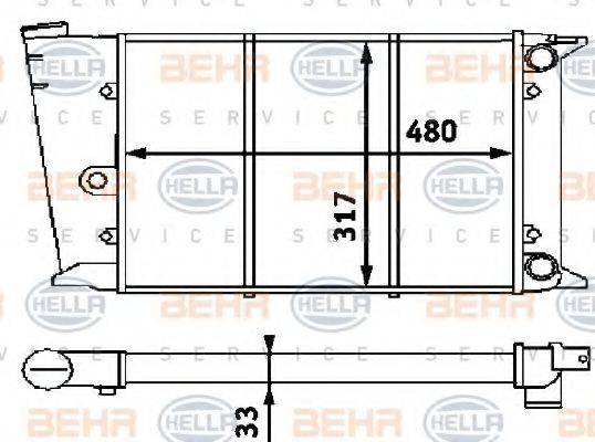 BEHR HELLA SERVICE 8MK376715221 Радіатор, охолодження двигуна