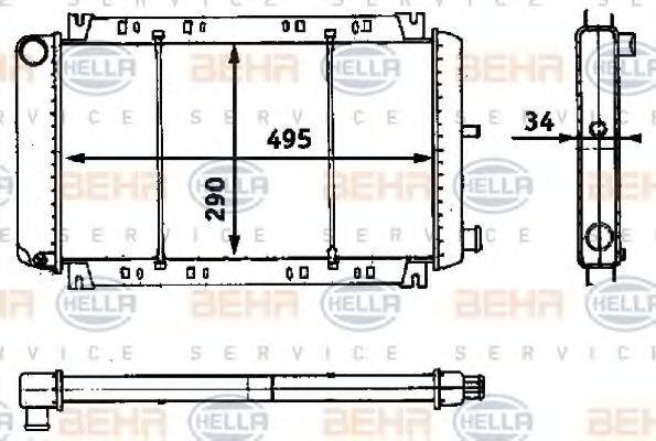 BEHR HELLA SERVICE 8MK376715461 Радіатор, охолодження двигуна