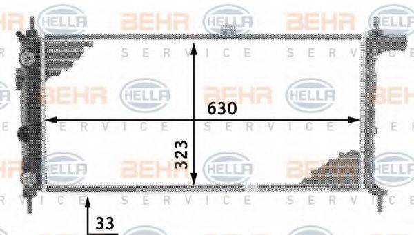 BEHR HELLA SERVICE 8MK376716701 Радіатор, охолодження двигуна