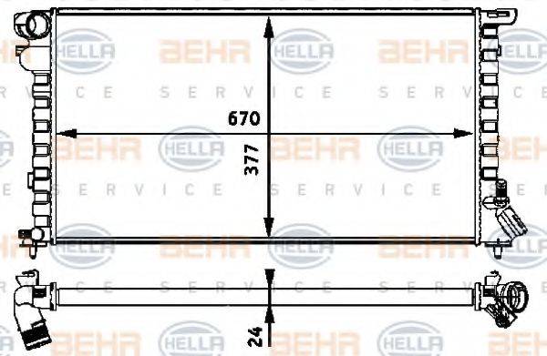 BEHR HELLA SERVICE 8MK376717631 Радіатор, охолодження двигуна