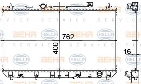 BEHR HELLA SERVICE 8MK376718531 Радіатор, охолодження двигуна