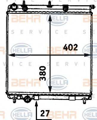 BEHR HELLA SERVICE 8MK376718641 Радіатор, охолодження двигуна