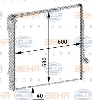 BEHR HELLA SERVICE 8MK376719041 Радіатор, охолодження двигуна