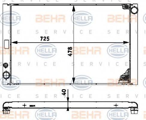 BEHR HELLA SERVICE 8MK376719081 Радіатор, охолодження двигуна