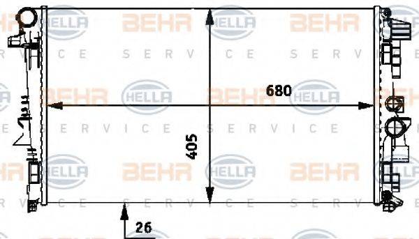 BEHR HELLA SERVICE 8MK376719741 Радіатор, охолодження двигуна