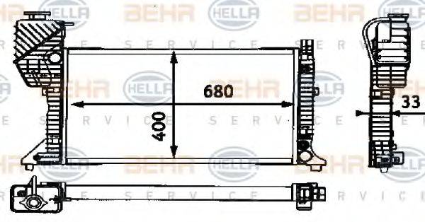 BEHR HELLA SERVICE 8MK376721201 Радіатор, охолодження двигуна