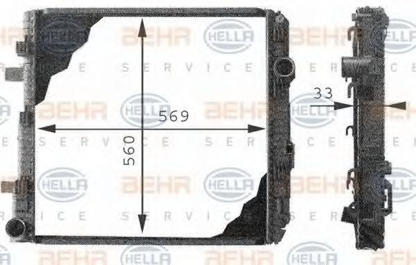 BEHR HELLA SERVICE 8MK376721241 Радіатор, охолодження двигуна